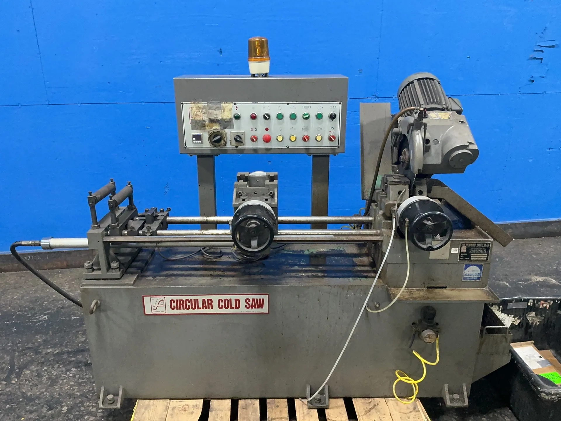 12" Fong Ho #FHC-300A, circular cold saw, 3 HP, 3500 RPM, 220 V., 1995