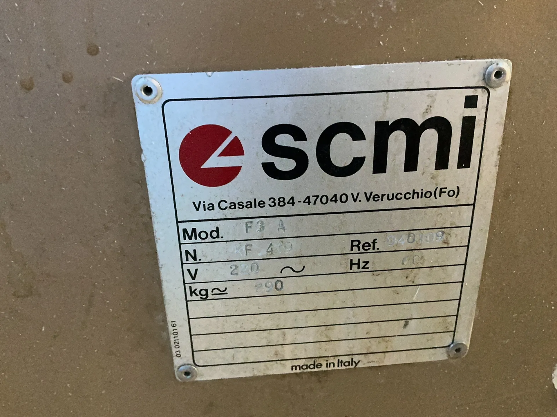 SCMI #F3A, planer, 12" x 83" table, 120 V.