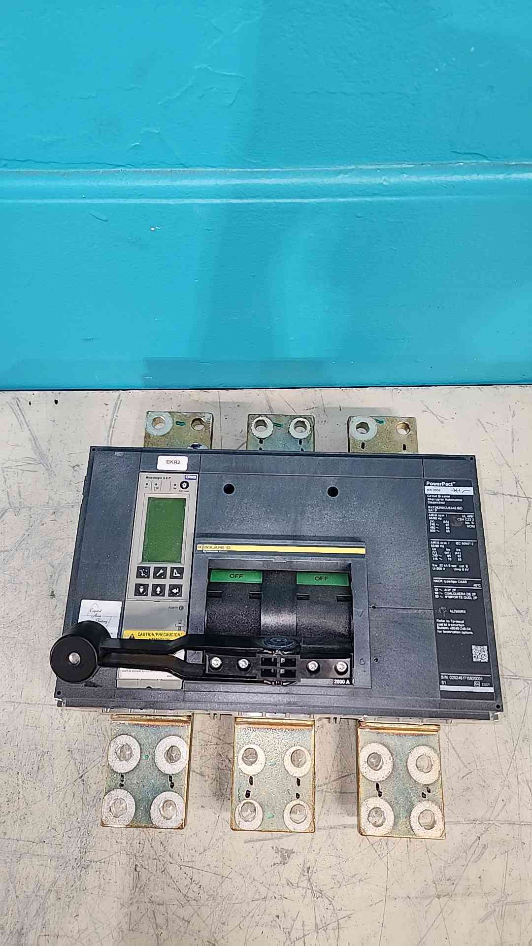 2000 Amps, Square D PowerPact RK2000 #RKF36200CU63AE1BDSAYP, circuit breaker, Micrologic