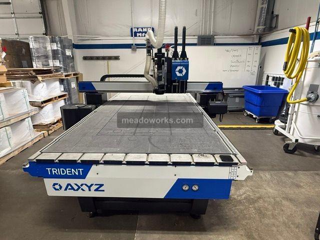AXYZ #Trident-4010, CNC Router, 10-position ATC, high frequency spindle, 3 cutting heads, vacuum table, 10