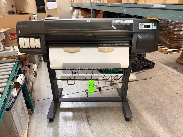 HP #DesignJet-1050c-Plus, Wide Format Plotter, floor stand w/media bin