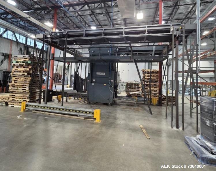 Nortech #High-Level, Full Case Palletizer, automatic pallet feed & magazine, product on pallet lift, orbital