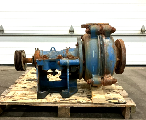 Warman #4/3AH, centrifugal slurry pump, CAM005M, rubber lined, 4-1/2" long shaft, 1-5/8" dia.