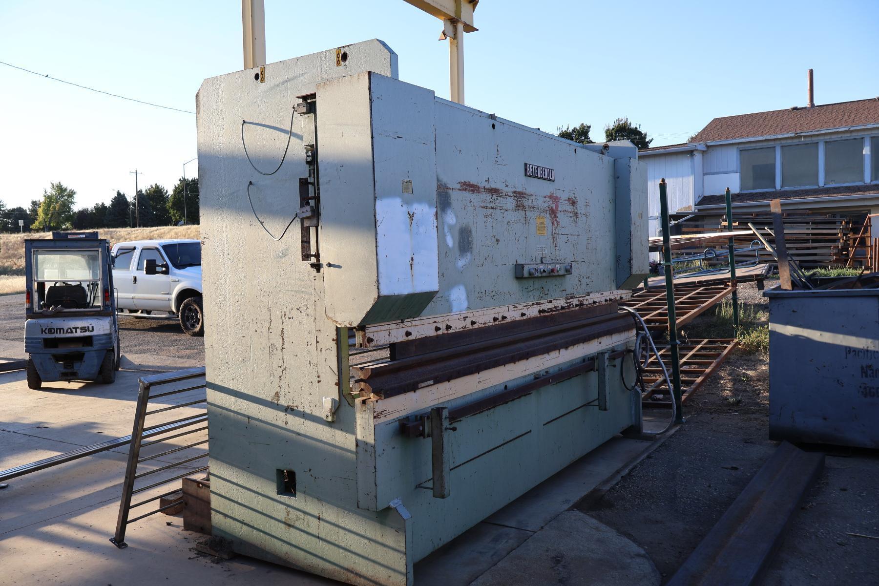 90 Ton, Betenbender #12-90, hydraulic press brake, 12' overall, 132" between housing, 6" stroke, 8" throat