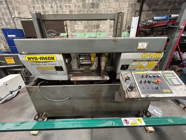 14" x 14" Hyd-Mech #H-14A, automatic dual-column band saw, hydraulic blade tensioning, refurbished, 2001