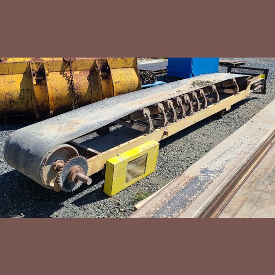 24" wide x 16' long Channel Conveyor, 3-ply 3/8" belt, 16.5" diameter Luff head pulley, 15.75" diameter tail