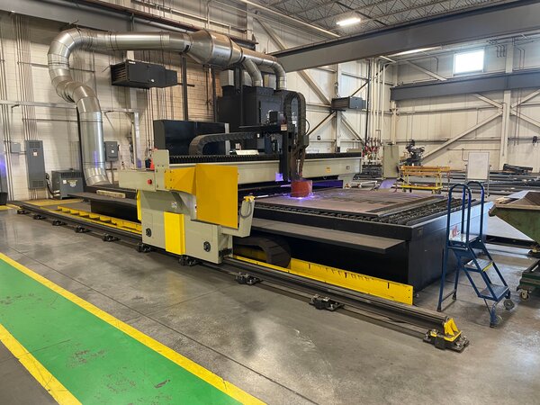 Alltra #G16-9, plasma cutting system, 8' x 26' table, Lincoln Electric Fineline 300HD, downdraft table, dust