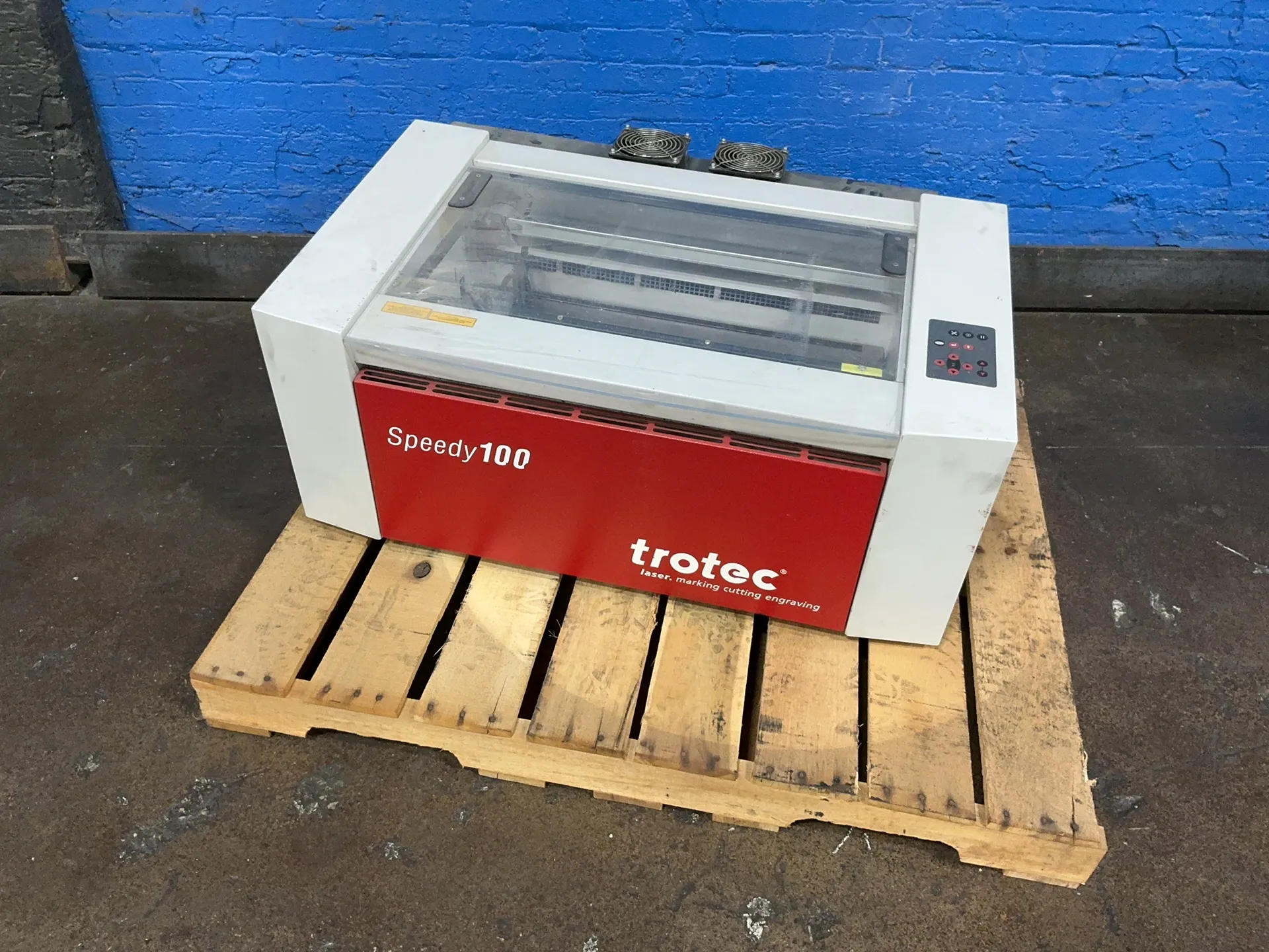 Trotec #SPEEDY100-C30, laser cutter, 13" x 27" x 7" capacity, 730 width, 7.4 A, 115 V., 2012