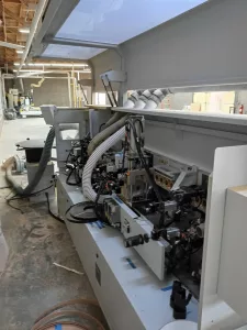 Brandt #KDF-230, Edgebander, 5/16" to 2-3/8" panel thickness, 1/8" max. edge thickness, 2-3/4" workpiece