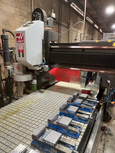 Haas #GR-510, CNC gantry router, 4' x 10' table, 121" X Travel, 61" Y Travel, 11" Z, 15 HP, 40 taper