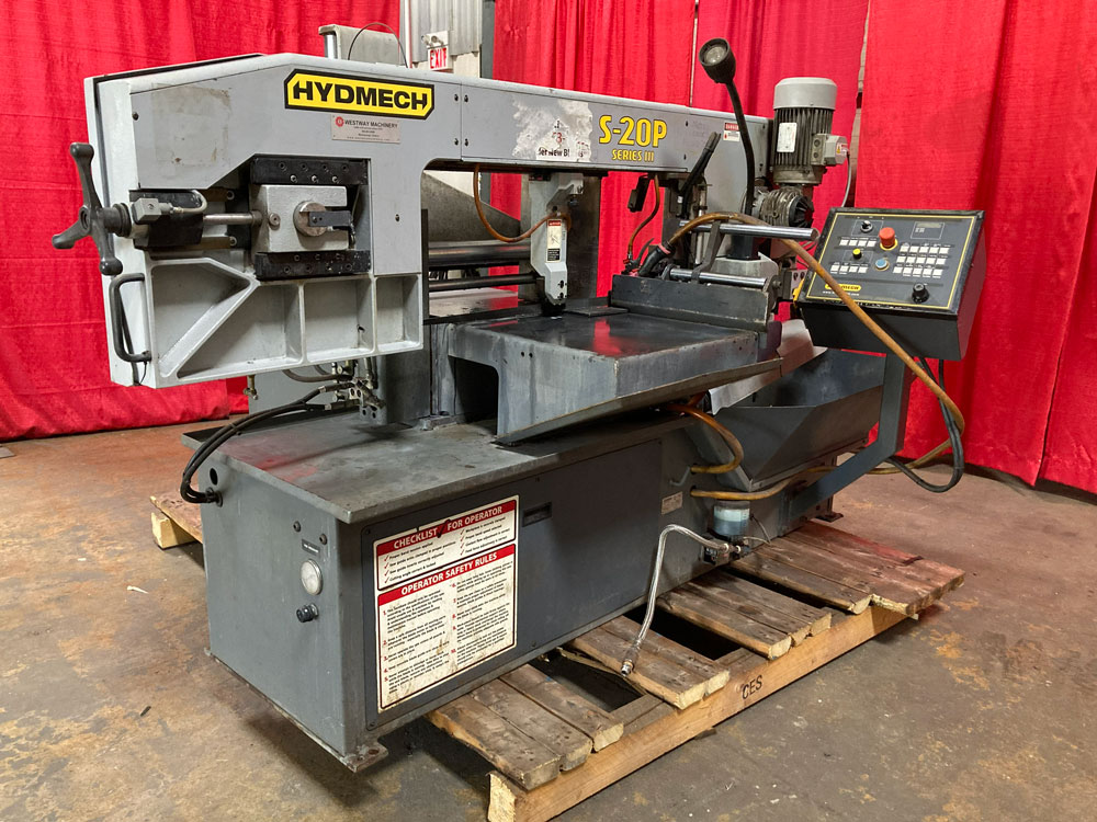 13" x 18" Hyd-Mech #S-20P-Series-III, horizontal band saw, 13" round, 14' 10" x 1" x .032" blade, 45-330