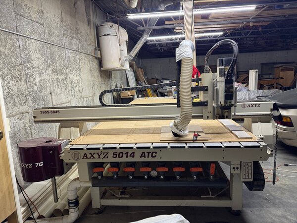 AXYZ #5014, CNC router, 3-Axis, 5' x 14', 7 ATC, 10 HP, Aspire Vectric software, 2010