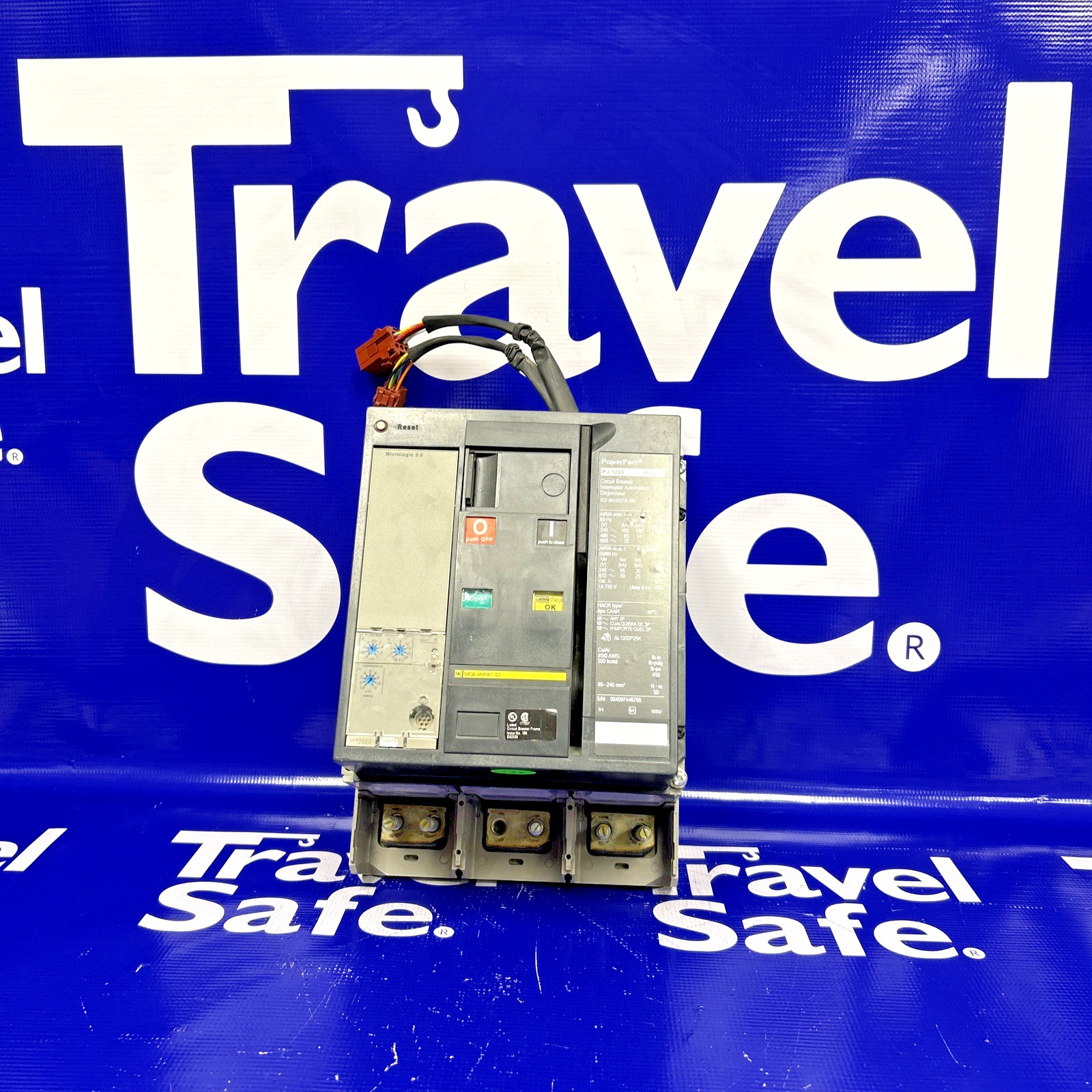 1200 Amps, Square D #PJ1200, PowerPact circuit breaker, 600 Volts, 3 Pole, Micrologic trip