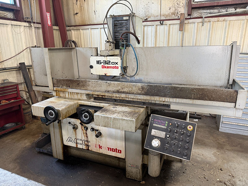 16" x 32" Okamoto #ACC-1632DX, 3-axis automatic surface grinder, automatic incremental downfeed, 12" x 1.5" x