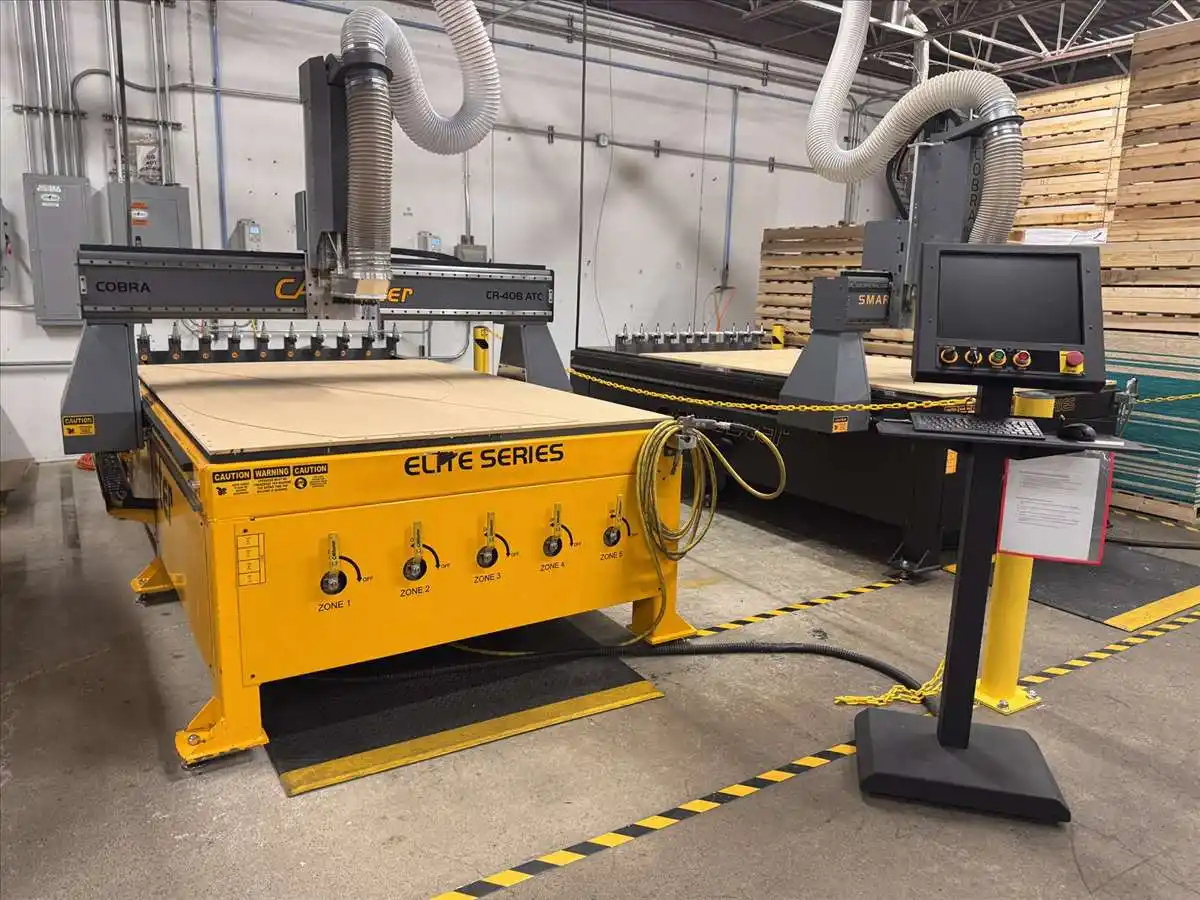 CAMaster #Cobra-Elite-CR-408 ATC CNC router, 60" x 96" table, 10 station tool changer, gantry, pedestal