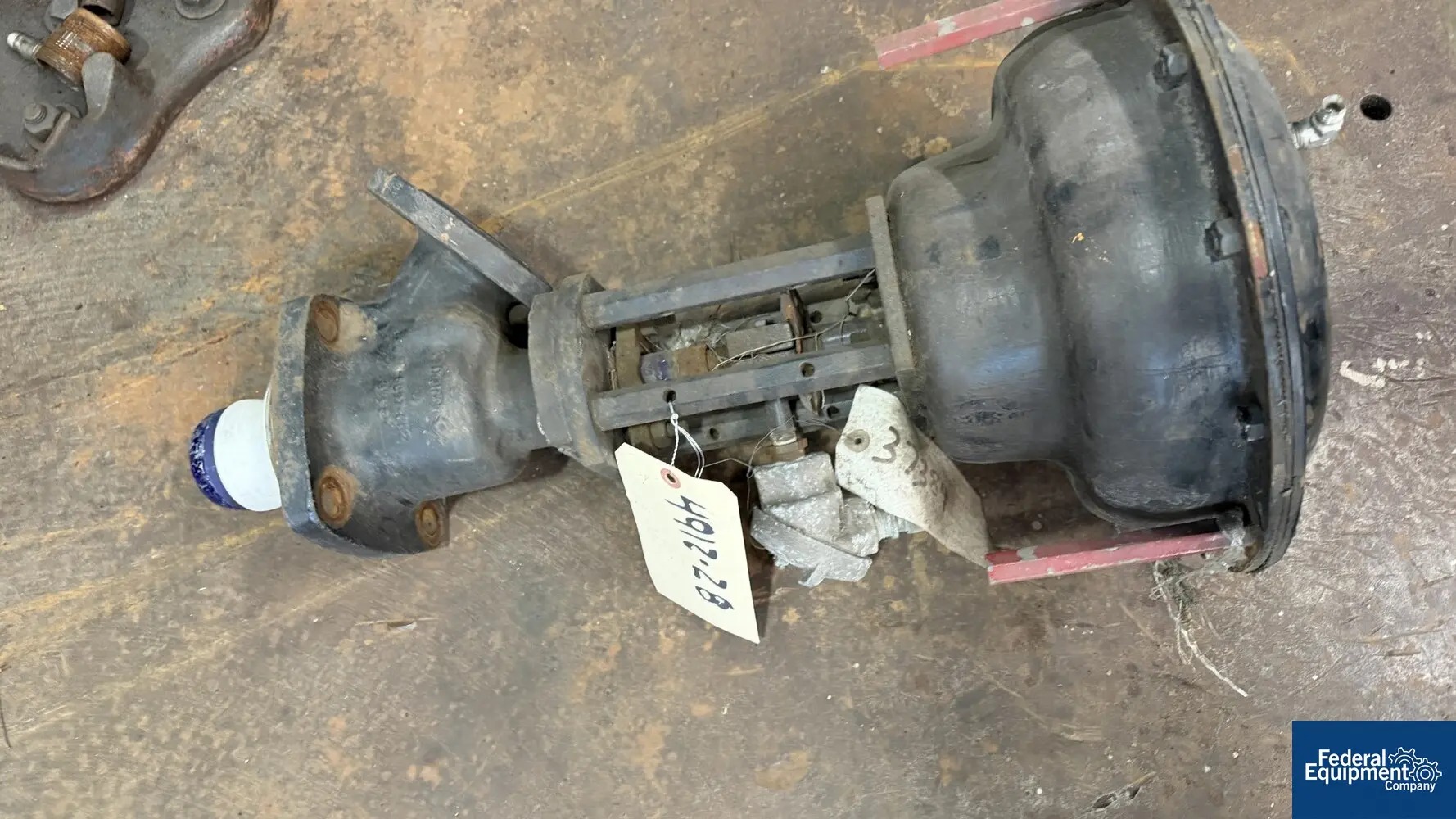 De Dietrich #C-6097-002, Glass Lined Plug Valve, 3" x 2", 150# flange, pneumatic closure