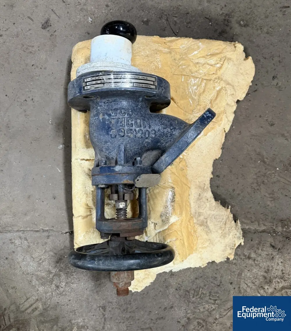 Tycon, Glass Lined Plug Valve, 3" x 2", type VF, 150# rated, manual closure (3 available)
