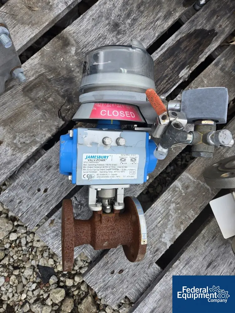 Pneumatic Valve, carbon steel housing, Jamesbury Valv-Powr #VPVL100SR4/5BD spring return actuator, Metso