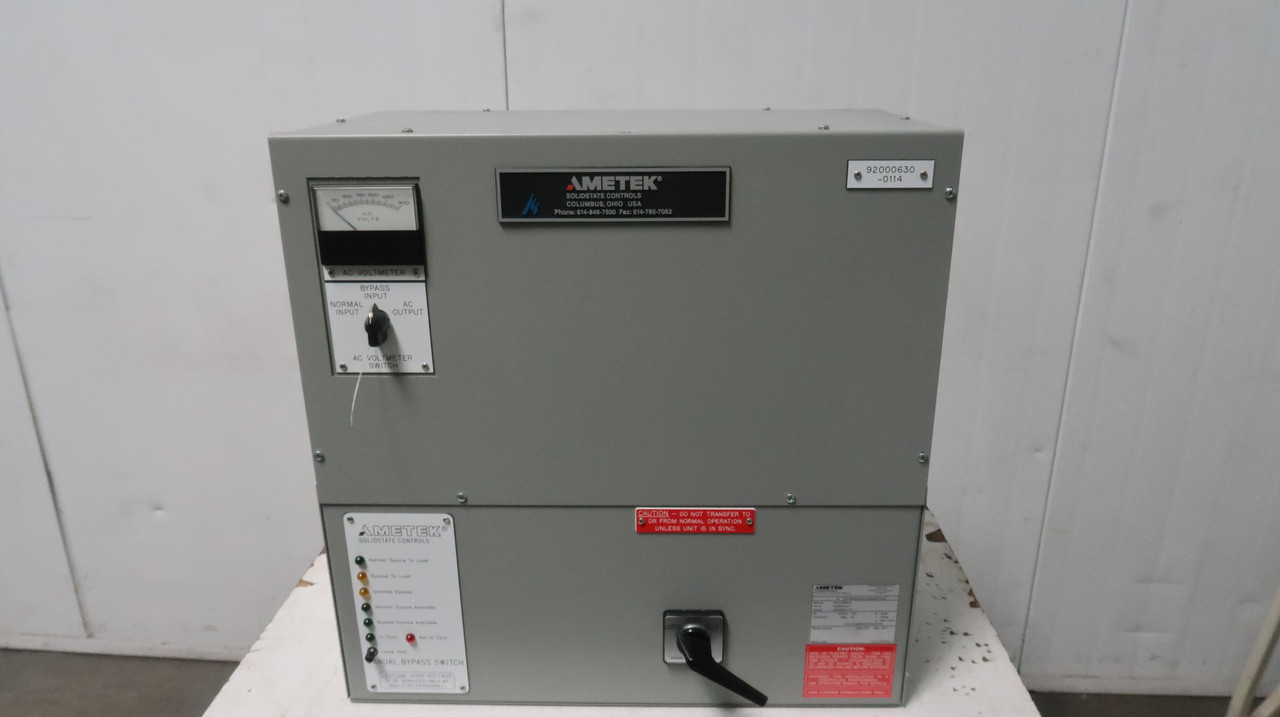 Ametek #3RS150MB-20, remote manual bypass switc, 15 KVA, 3-POS, Mbb, NEMA-1, IP-20, Wall Mt