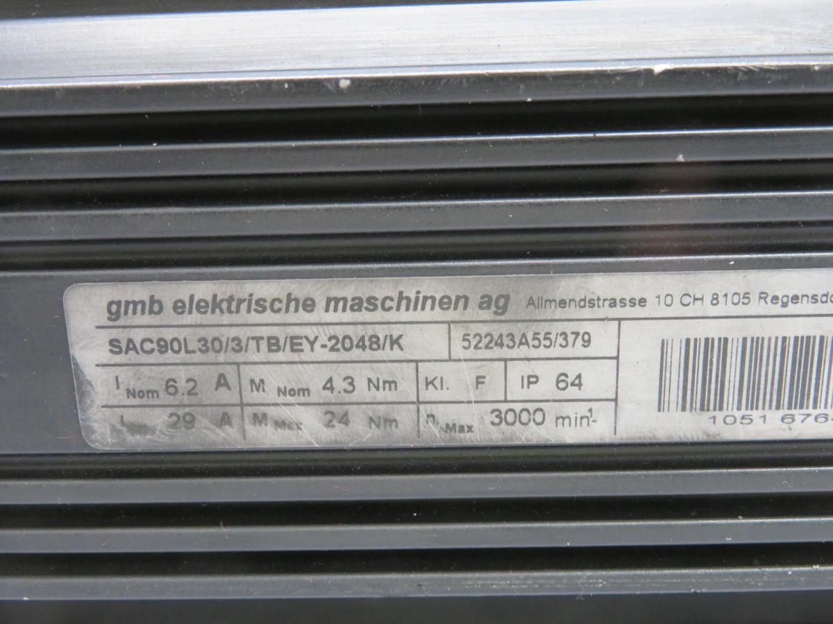 GMB #SAC90L30/3/TB/EY-2048/K, AC Servo Motor