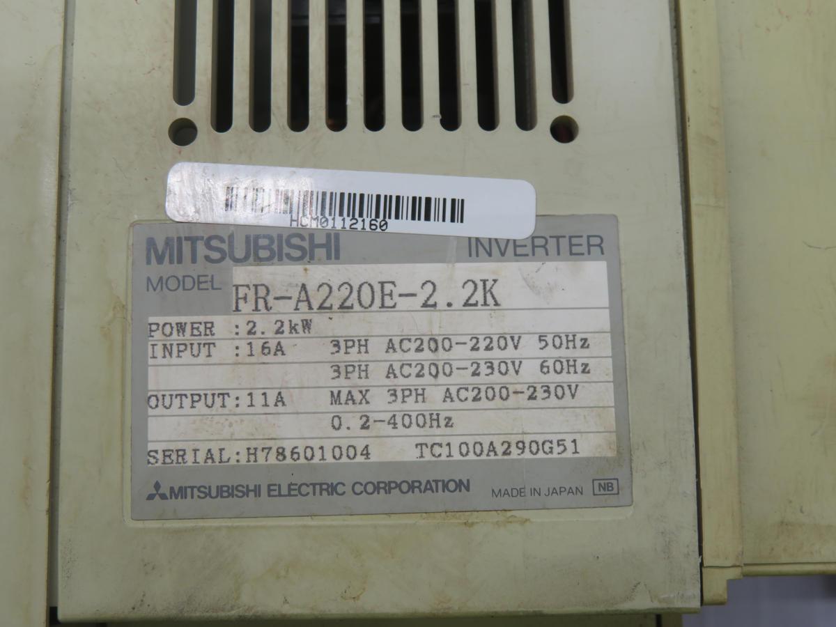 2.2 KW, Mitsubishi #FR-A220-E-2.2K, inverter drive