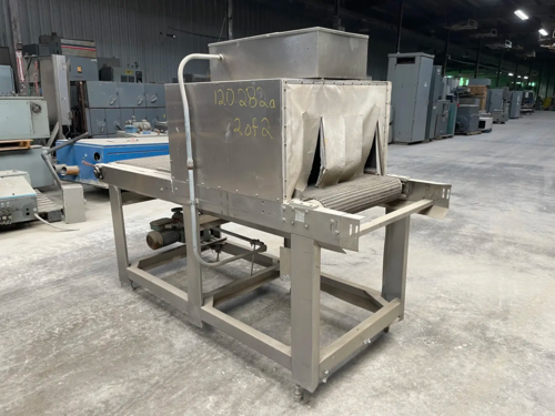 Great Lakes #M-12, shrink wrap heat tunnel, 26" Stainless Steel belt, 34" L x 35" W x 21" H heat tunnel box