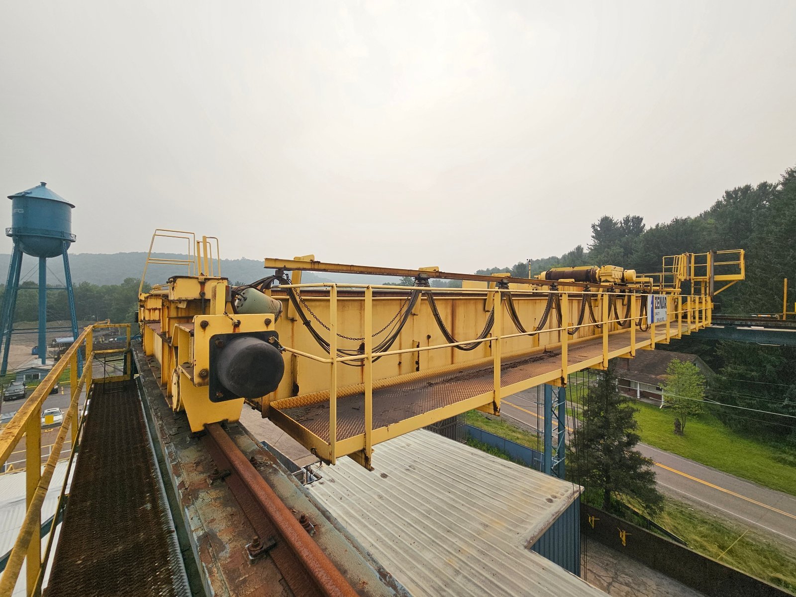 5 Ton, Zenar, 50' Span, 45' Lift, top running double girder bridge crane, cab operated, 20 HP hoist, 2 HP