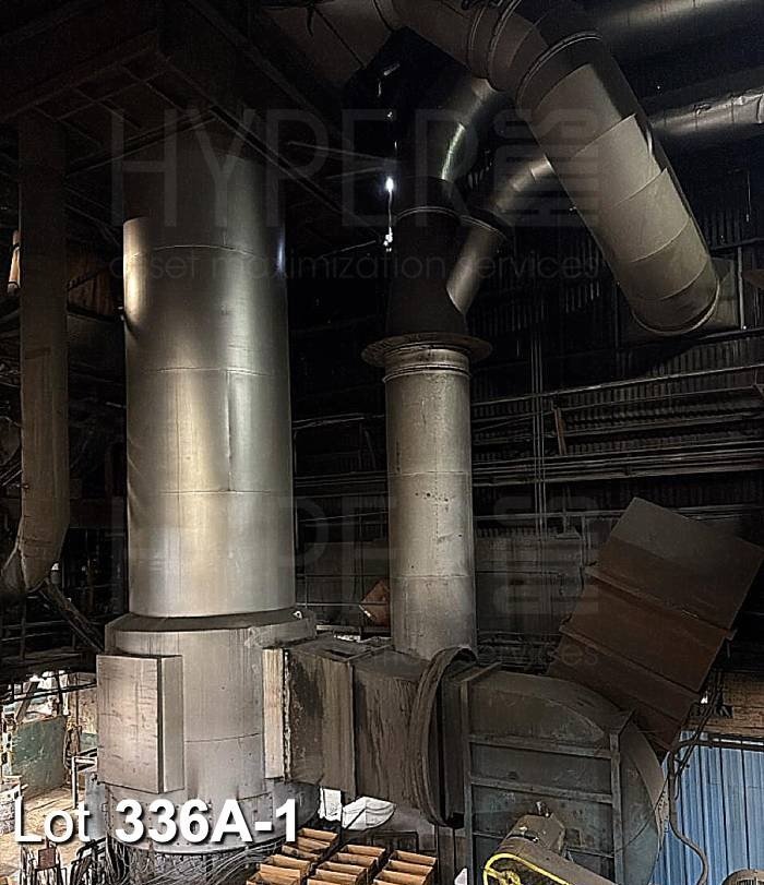 9,980 sq.ft., Escher, cupola cooler-recuperator, 110,000 SCFM cooling air, 8' diameter x 48' H, 1020°F max.