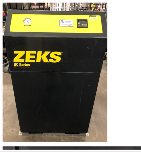 800 cfm, Zeks #800NCEA400, Refrigerated Compressed Air Dryer, non-cycling, air-cooled, 4 HP compressor, R404a