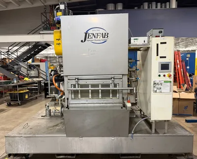 Jenfab #LeanClean-360-2, rotary basket parts washer, (2) 12" x 21" x 8" baskets, wash, rinse, dry