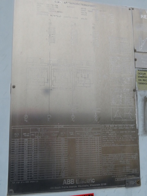 45000/60000/75000 kVA, 140000 Delta Primary, 14000 Wye Secondary, ABB, LTC Substation
