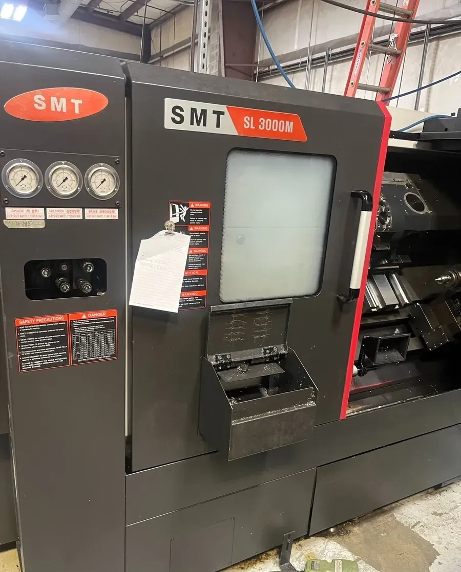 Samsung #SL-3000M, 3-Axis CNC Lathe, 25.6" swing, 29.33" machining length, 15.9" turning diameter, 12" chuck