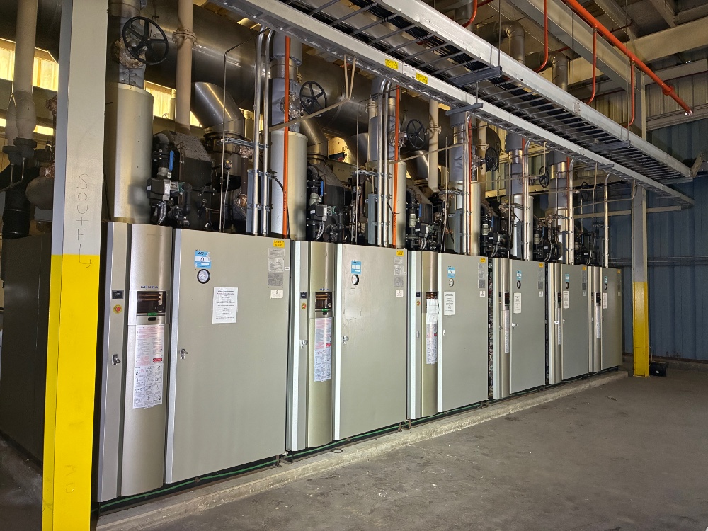 *almost* complete natural gas fired steam plant. Miura 300HP boilers. 2014