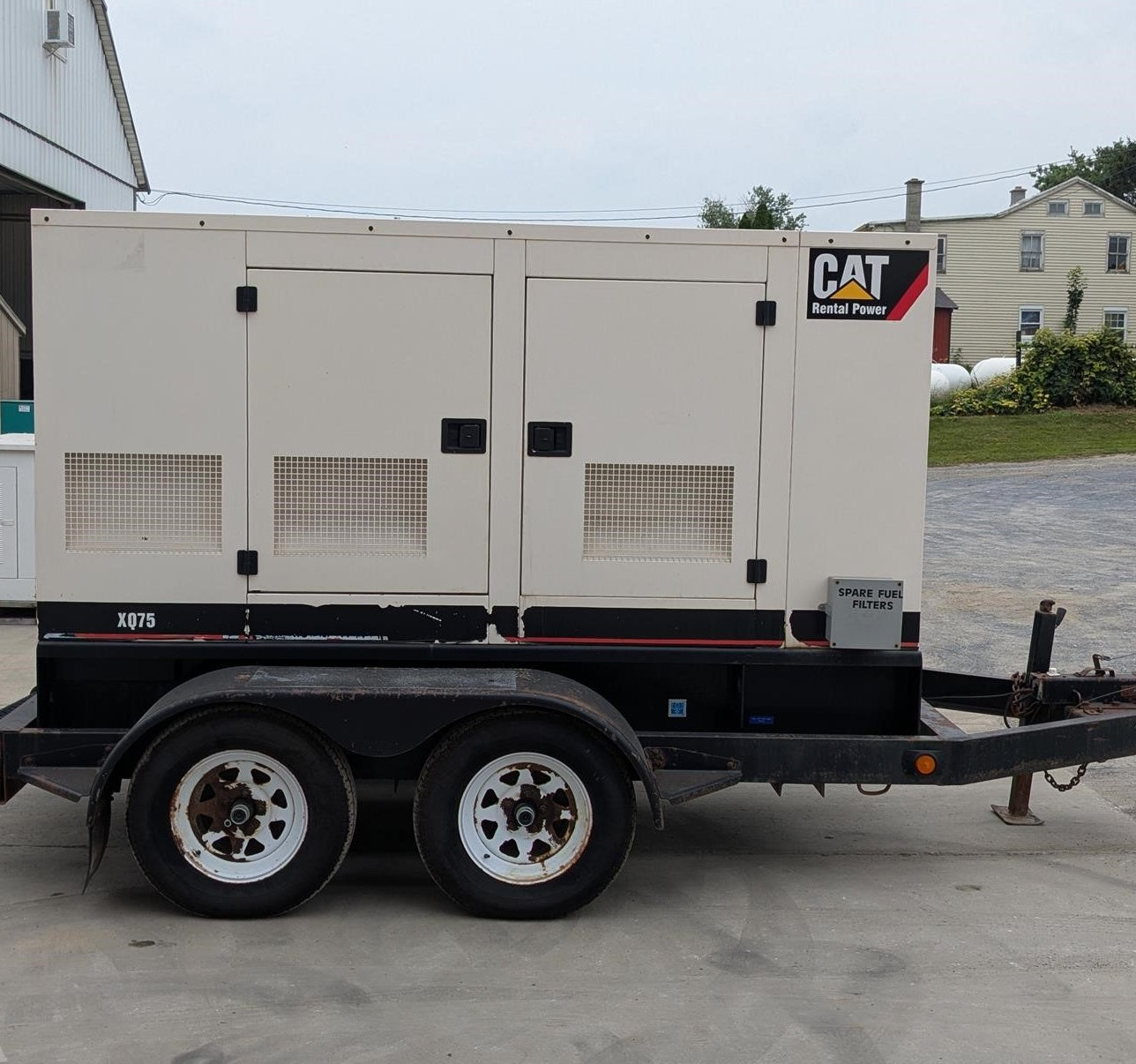 75 KW Caterpillar #XQ75, mobile diesel generator set, 3 phase, Perkins 1004T engine, sound attenuated