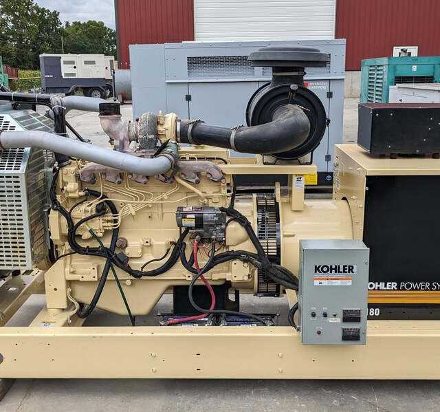 180 KW Kohler #180REOZJC, diesel generator set, 3 phase, rebuilt John Deere engine, 300 A breaker, 18 hours