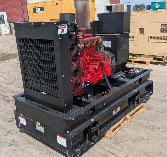 45 KW Baldor #UCI224D1J, diesel generator set, 120/240 Volts, 1 phase, John Deere 4045DF150 engine, 75 HP @