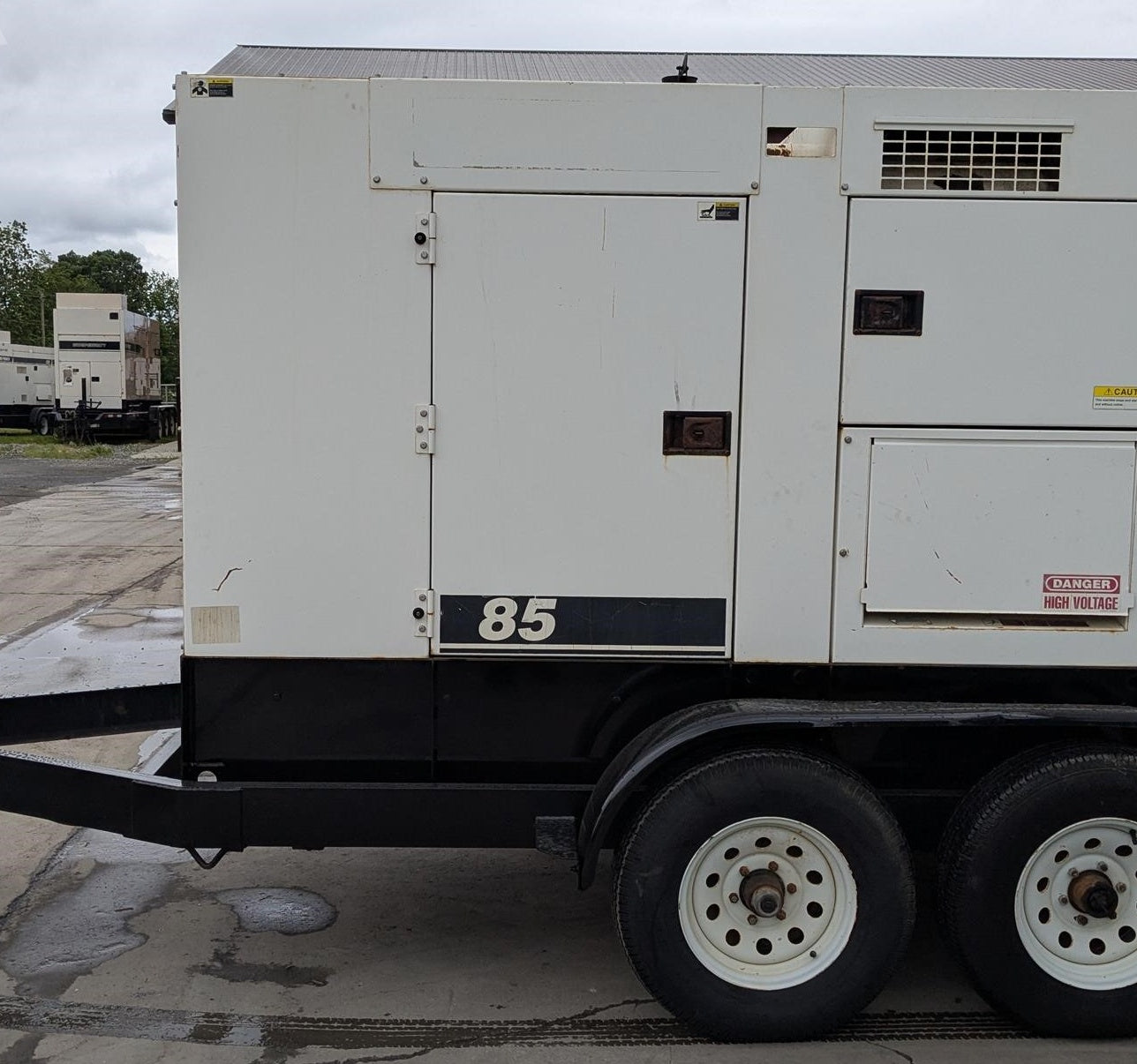66 KW MultiQuip Whisperwatt #DCA-85USJ, towable diesel generator set, sound attenuated, John Deere 4045