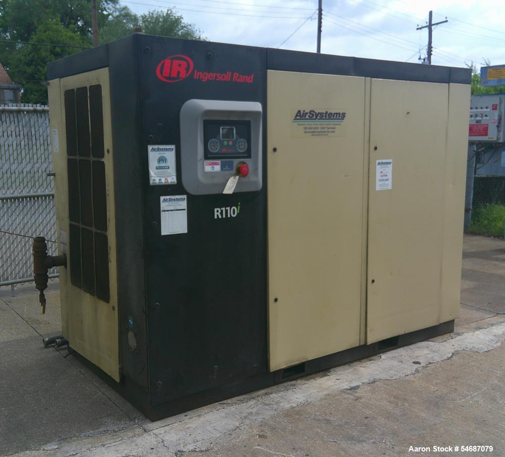 751 cfm, 100 psig, Ingersoll-Rand #R110I-W110, Rotary Air Compressor, 150 HP, variable speed drive, air