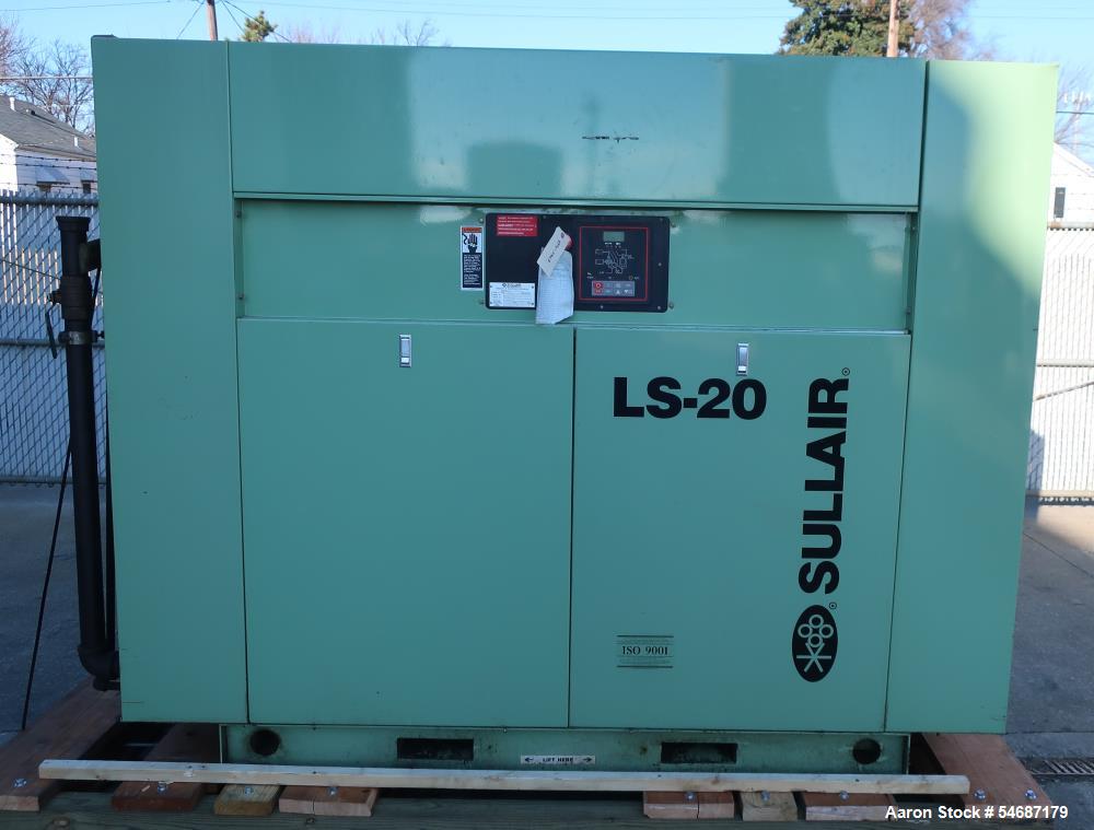 500 acfm, 100 psi, Sullair #LS20-100-A, Rotary Air Compressor, 100 HP, air cooled, 460 V., 57641.5 hours, AS