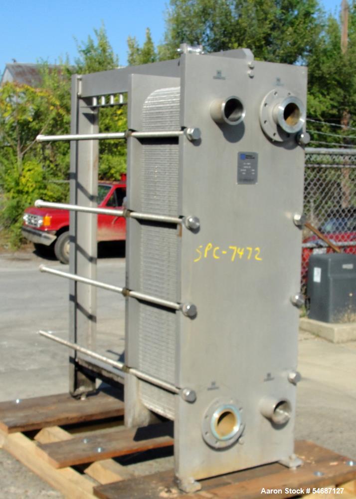 549 sq.ft., Waukesha Cherry Burrell #T60CH-AL, Plate Heat Exchanger, Stainless Steel, 150 psi, (2) 4"