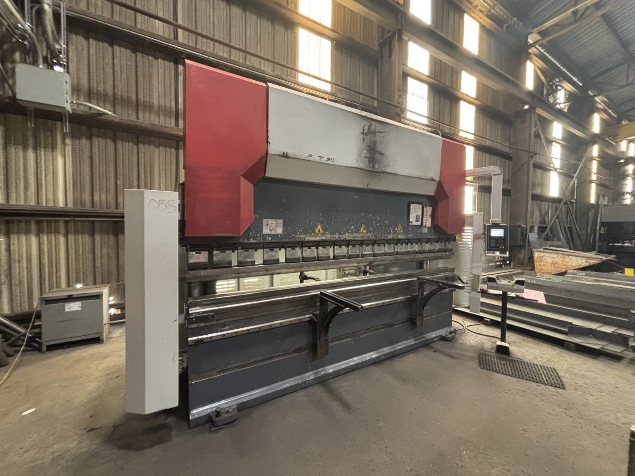 242 Ton, JMT #ADR-37220, CNC hydraulic press brake, 12.1'OA, 122" between housing, 10.4" stroke, 2016