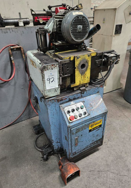 Soco #EF-AC/80, semi-automatic tube end chamfering machine, 3.15" tube diameter, 3 HP