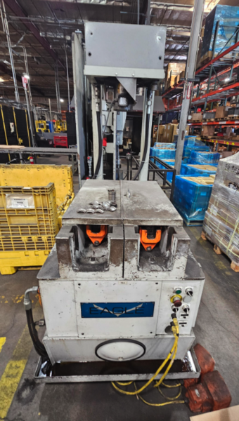 3" Eagle #D-85, dual head hydraulic tube end former, footswitch controls, 230/460 V.