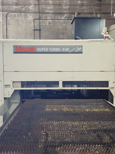 Mazak #Super-Turbo-X48, CNC Co2 laser cutter, 2000 watt, 49.2" x 98.4" sheet size, 2008