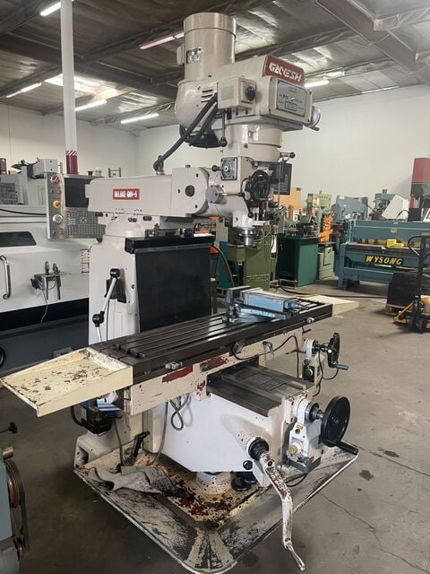 Ganesh #GMV5-DELUXE, vertical mill, 12" x 58" table, 40" X, 15.75" Y, 16" Z, 80-4000 RPM, NT40, 5 HP, X & Y