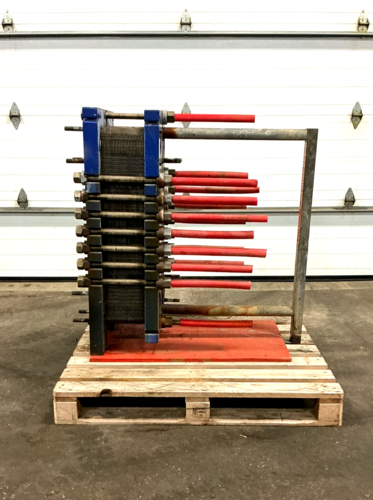 139 sq.ft., Alfa-Laval, M10-BWFT, plate exchanger, titanium plates, 450/300 psi