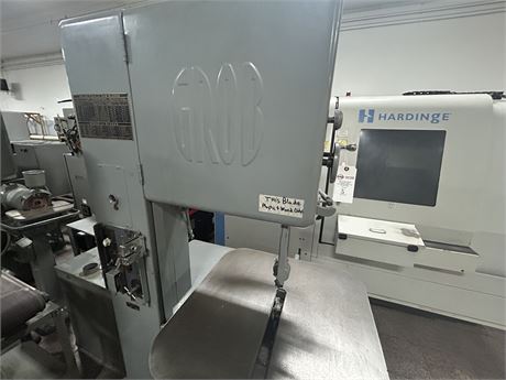 18" x 12" Grob #NS-18, vertical band saw, 148" x 1" blade, 50-2030 FPM, 10-speed, blade welder