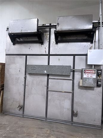 60" ancho x 84" H x 120" L Lydon Brothers #8330, horno de cámara, 500° máx., 64 HP calor eléctrico, (2)
