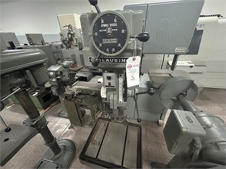 20" Clausing #2274, drill press, .875" capacity, #3 MT, 6.5" quill stroke, 150-2000 RPM, 22" x19.5" tbl., 1.5