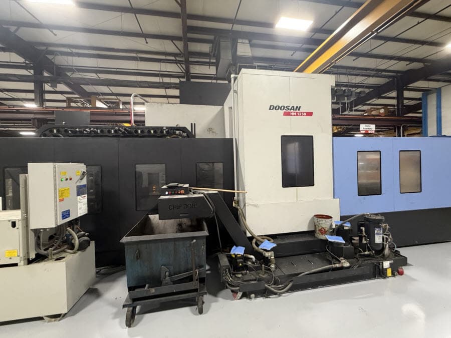 Daewoo Doosan #HM-1250, CNC horizontal machining center, 82.8" X, 59" Y, 59" Z, 6000 RPM, 90 automatic tool